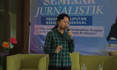 Kegiatan seminar jurnalistik pedoman peliputan kekerasan seksual (foto: lpmmissi.com/ Alfin)